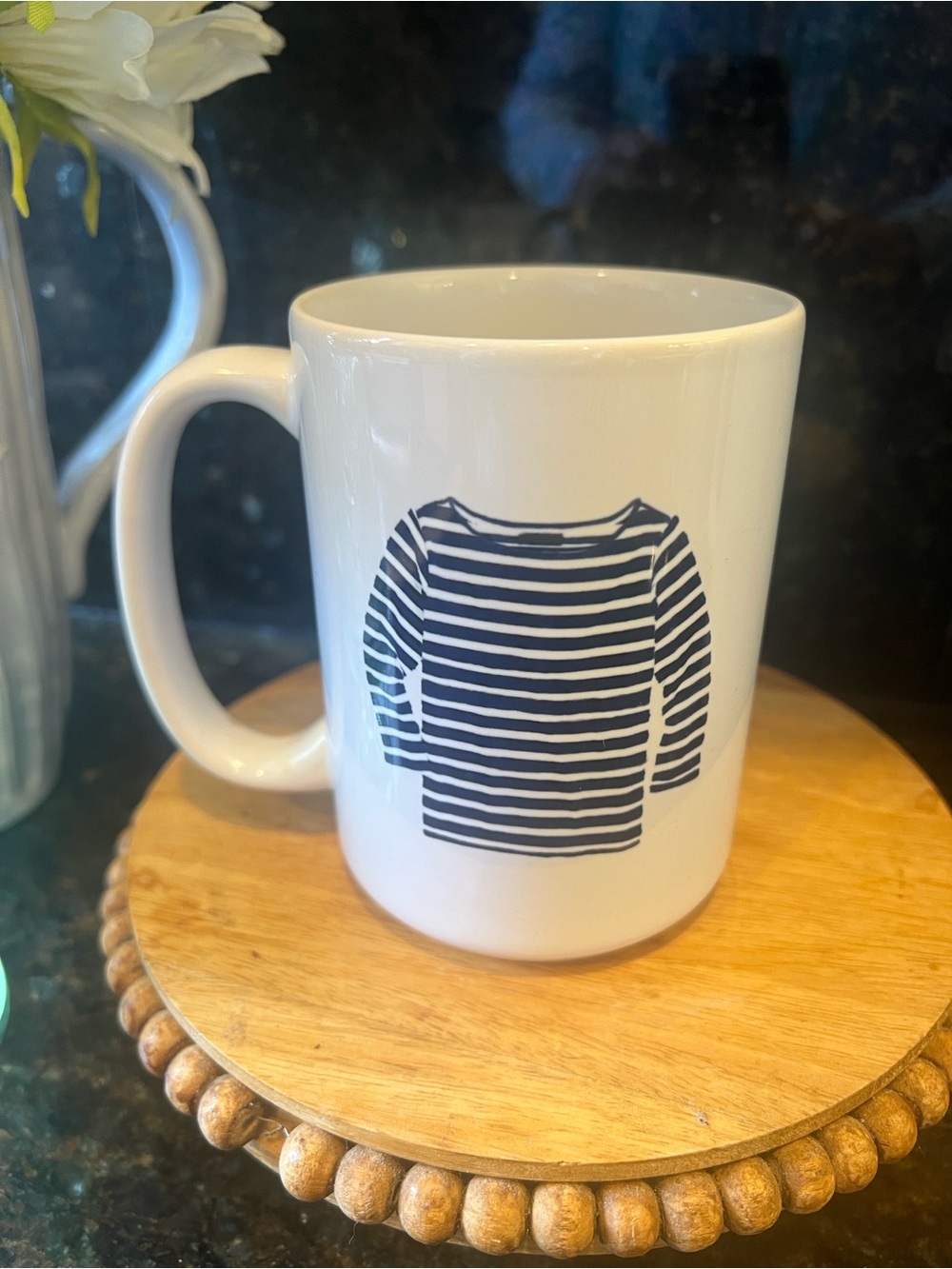 NWOT Coastal Mug - Double-Sided Blue and White Shirt